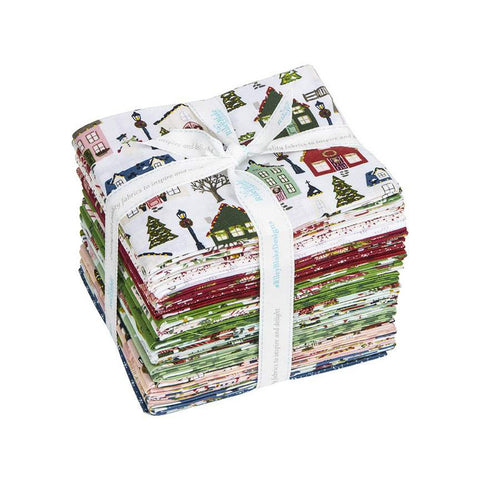 SALE Christmas Village Fat Quarter Bundle 24 pieces - Riley Blake Designs - Pre cut Precut - FQ-12240-24 - Quilting Cotton Fabric