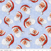 CLEARANCE Picture a Christmas Santa Toss CD12371 Sky - Riley Blake Designs - DIGITALLY PRINTED Santas Snowflakes Blue - Quilting Cotton