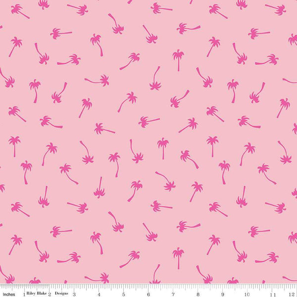 SALE Sunshine Blvd Palm Trees C12102 Pink - Riley Blake Designs - Sunshine Boulevard Palms - Quilting Cotton Fabric