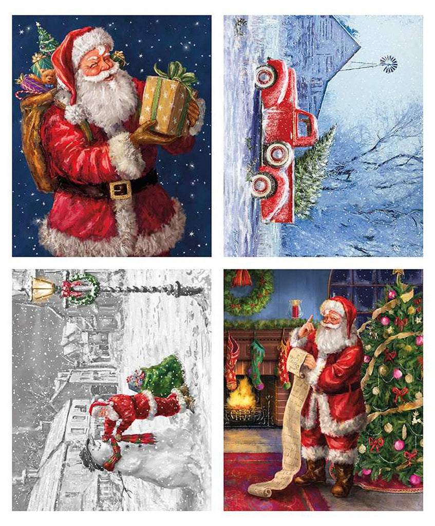 CLEARANCE Picture a Christmas Pillow Panel PPD12377 - Riley Blake - DIGITALLY PRINTED Santa Truck Snowman Gift List - Quilting Cotton Fabric