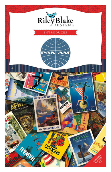 SALE Pan Am 2.5 Inch Rolie Polie Jelly Roll 40 pieces - Riley Blake Designs - Precut Pre cut Bundle - Airplanes Travel - Quilting Cotton