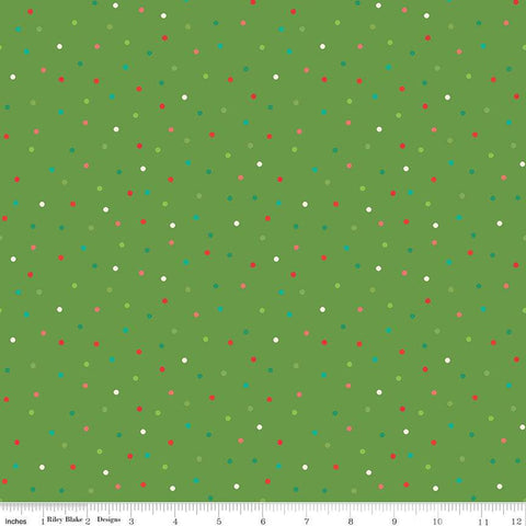 Winter Wonder Dots C12068 Green - Riley Blake Designs - Christmas Dot Dotted - Quilting Cotton Fabric