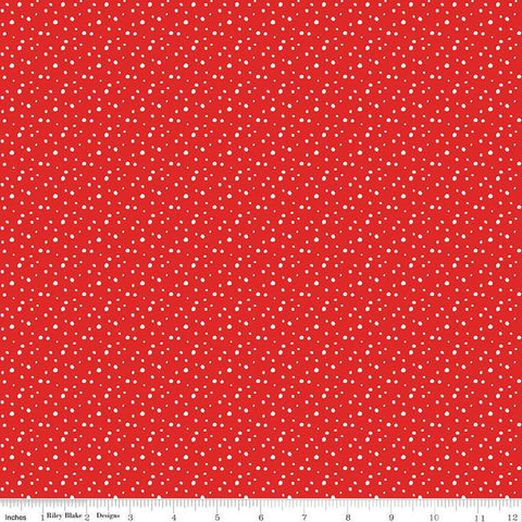 Pixie Noel 2 Snow C12115 Red - Riley Blake Designs - Christmas Dots Dotted Dot - Quilting Cotton Fabric