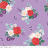 SALE Sweet Picnic Main C12090 Lilac - Riley Blake Designs - Floral Flowers - Quilting Cotton Fabric