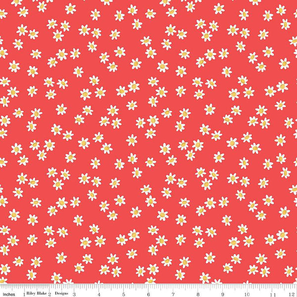 SALE Sweet Picnic Daisy Field C12095 Poppy - Riley Blake Designs - Floral Flowers - Quilting Cotton Fabric