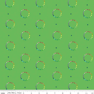 SALE Imagine Color Wheel C12161 Green - Riley Blake Designs - Geometric Circles - Quilting Cotton Fabric