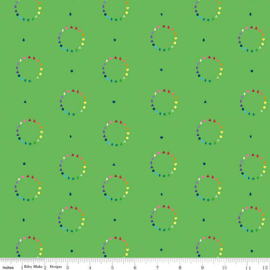 SALE Imagine Color Wheel C12161 Green - Riley Blake Designs - Geometric Circles - Quilting Cotton Fabric