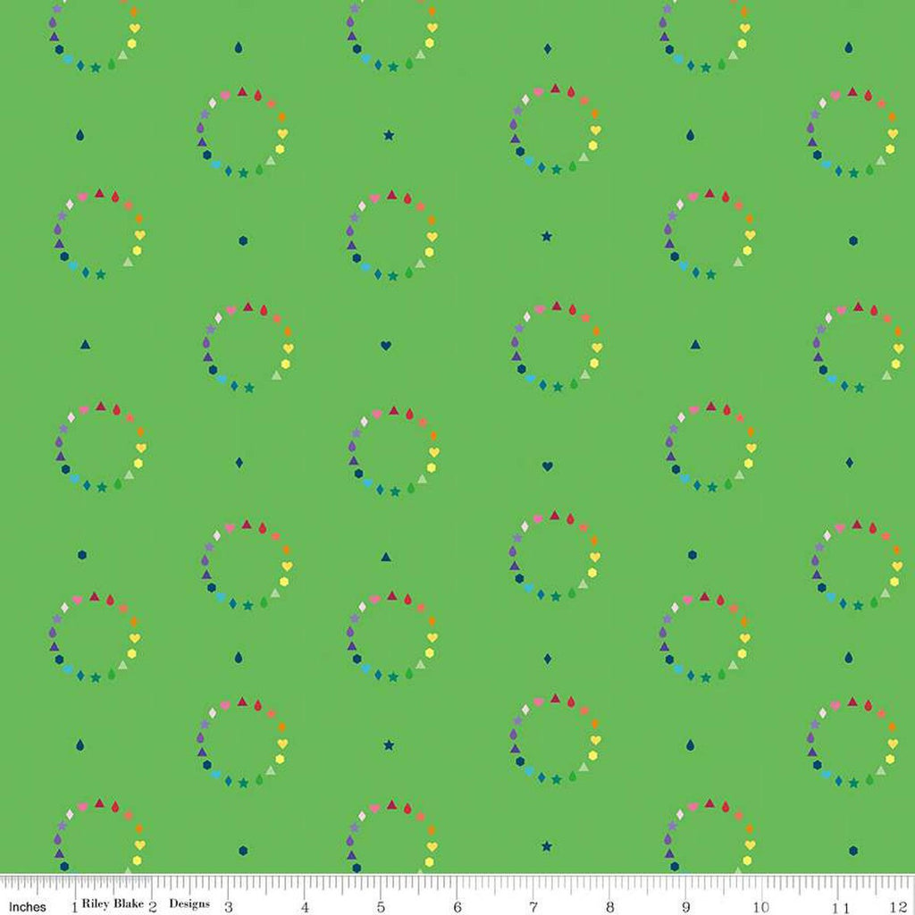 SALE Imagine Color Wheel C12161 Green - Riley Blake Designs - Geometric Circles - Quilting Cotton Fabric