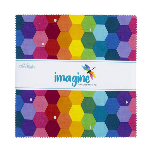 Imagine Layer Cake 10" Stacker Bundle - Riley Blake Designs - 42 piece Precut Pre cut - Rainbow - Quilting Cotton Fabric