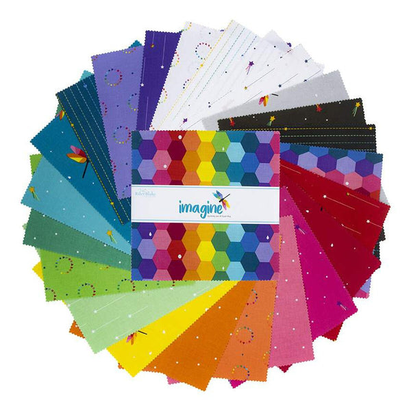 Imagine Layer Cake 10" Stacker Bundle - Riley Blake Designs - 42 piece Precut Pre cut - Rainbow - Quilting Cotton Fabric