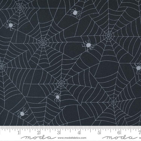 Too Cute to Spook Spidey Webs 22421 Black Cat - Moda Fabrics - Halloween Spider Web Spiders - Quilting Cotton Fabric