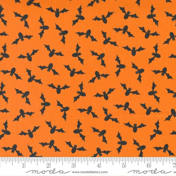 SALE Too Cute to Spook Wing Ding 22423 Orange Pumpkin - Moda Fabrics - Halloween Bats - Quilting Cotton Fabric