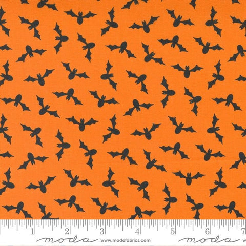 SALE Too Cute to Spook Wing Ding 22423 Orange Pumpkin - Moda Fabrics - Halloween Bats - Quilting Cotton Fabric