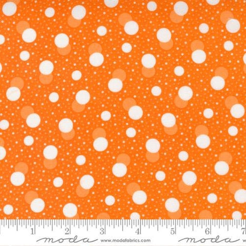 27" End of Bolt - SALE Too Cute to Spook Double Trouble 22424 Orange - Moda - Halloween White Polka Dot Dots Dotted - Quilting Cotton Fabric