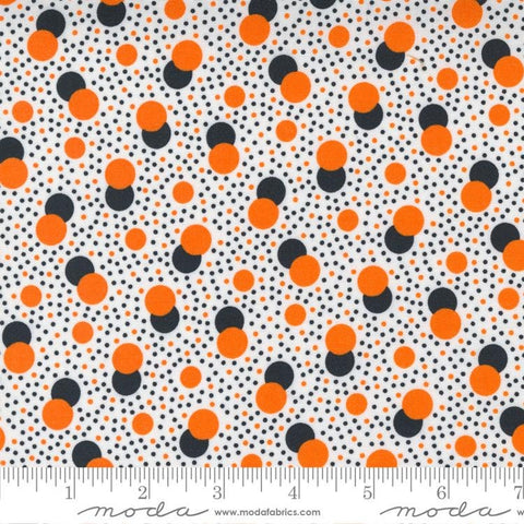 SALE Too Cute to Spook Double Trouble 22424 White - Moda Fabrics - Halloween Polka Dot Dots Dotted - Quilting Cotton Fabric