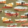 SALE Go West with John Wayne Main C12190 Moss - Riley Blake Designs - Cowboy Western Horses - Quilting Cotton Fabric - Licensed Product