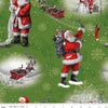 SALE Picture a Christmas Santa CD12370 Green - Riley Blake Designs - DIGITALLY PRINTED Sleigh Reindeer Snowmen  - Quilting Cotton Fabric