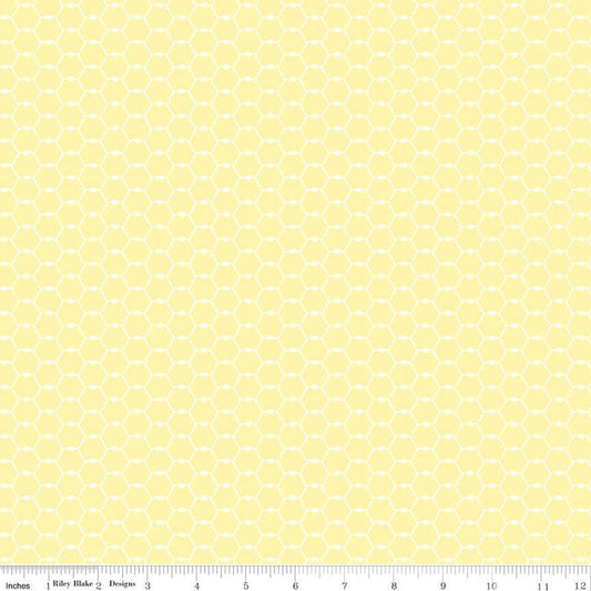 DEAL Coloring on the Farm Chicken Wire C12234 Yellow - Riley Blake Designs - Crayola Geometric - Quilting Cotton Fabric - Licensed Product