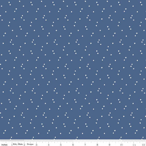 SALE Seasonal Basics Stars C657 Blue by Riley Blake Designs - Americana Patriotic Independence Day Star - Quilting Cotton Fabric