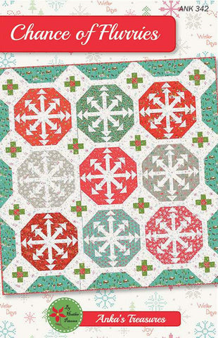SALE Heather Peterson Chance of Flurries Quilt PATTERN P154 - Riley Blake Designs - INSTRUCTIONS Only - Snowflake Blocks