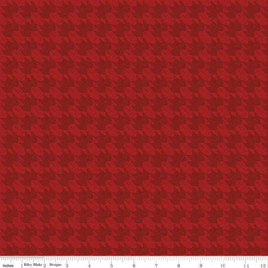 SALE Fall Barn Quilts Tonal C12204 Red - Riley Blake Designs - Autumn Printed Tone-on-Tone Leaf Block Leaves - Quilting Cotton Fabric