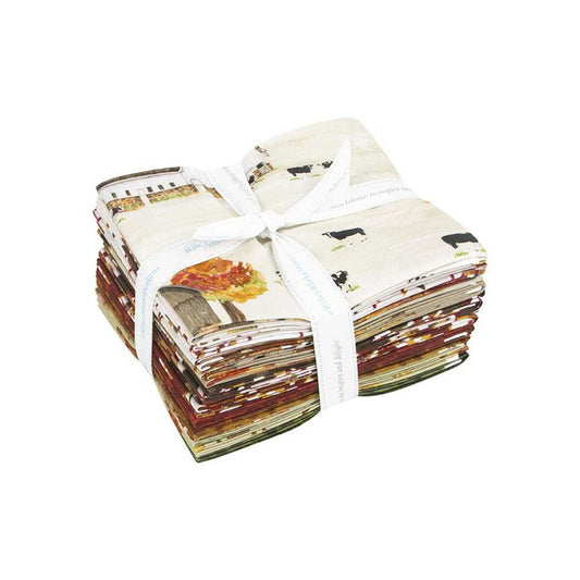 DEAL Fall Barn Quilts Fat Quarter Bundle 16-Piece - Riley Blake Designs -  Precut - Autumn Barns - Quilting Cotton Fabric