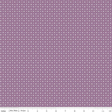 SALE Prairie Cabin C12309 Heirloom Plum - Riley Blake Designs - Geometric Flowers Diamonds Dots - Lori Holt - Quilting Cotton Fabric