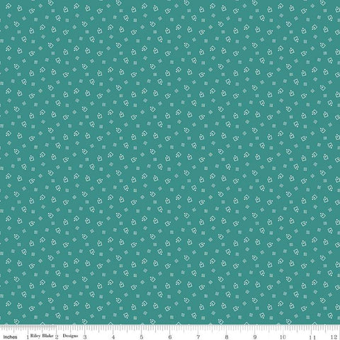 SALE Prairie Mercantile C12311 Teal by Riley Blake Designs - Geometric - Lori Holt - Quilting Cotton Fabric