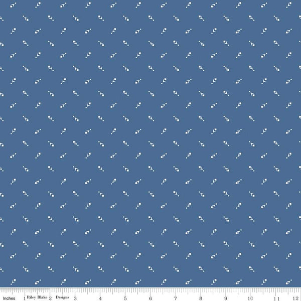 SALE Prairie Family C12316 Denim by Riley Blake Designs - Geometric - Lori Holt - Quilting Cotton Fabric