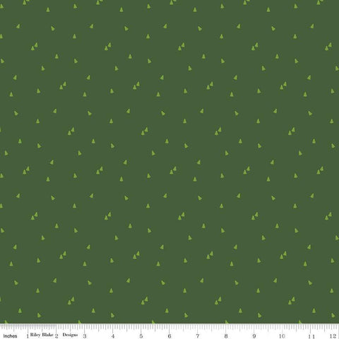 SALE Seasonal Basics Trees C654 Green by Riley Blake Designs - Christmas Pines Tone-on-Tone - Quilting Cotton Fabric