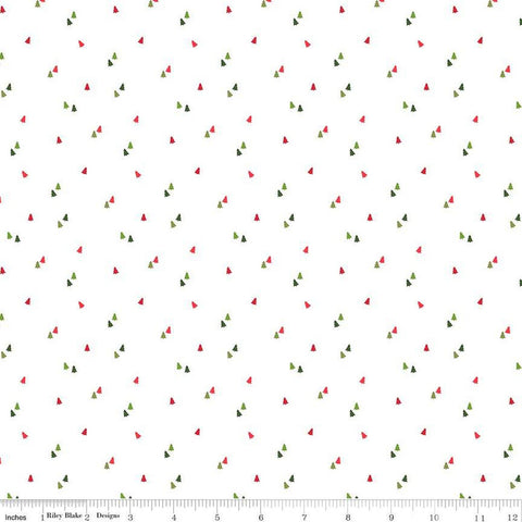 SALE Seasonal Basics Trees C654 White by Riley Blake Designs - Christmas Pines Tone-on-Tone - Quilting Cotton Fabric