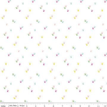 SALE Seasonal Basics Bunnies C656 White - Riley Blake Designs - Easter Spring - Quilting Cotton Fabric