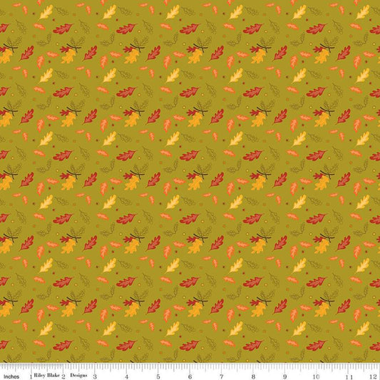 DEAL Awesome Autumn Leaves C12173 Olive - Riley Blake Designs - Fall Leaf - Quilting Cotton Fabric