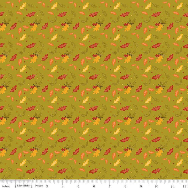 Awesome Autumn Leaves C12173 Olive by Riley Blake Designs - Fall Leaf - Quilting Cotton Fabric