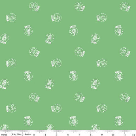 Pixie Noel 2 Snow Globes C12114 Green - Riley Blake Designs - Christmas - Quilting Cotton Fabric