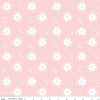 Pixie Noel 2 Floral C12116 Pink - Riley Blake Designs - Christmas White Flowers - Quilting Cotton Fabric