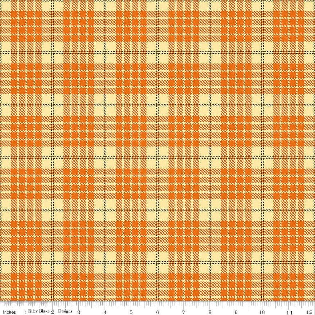 Awesome Autumn Plaid C12174 Orange by Riley Blake Designs - Fall Geometric - Quilting Cotton Fabric
