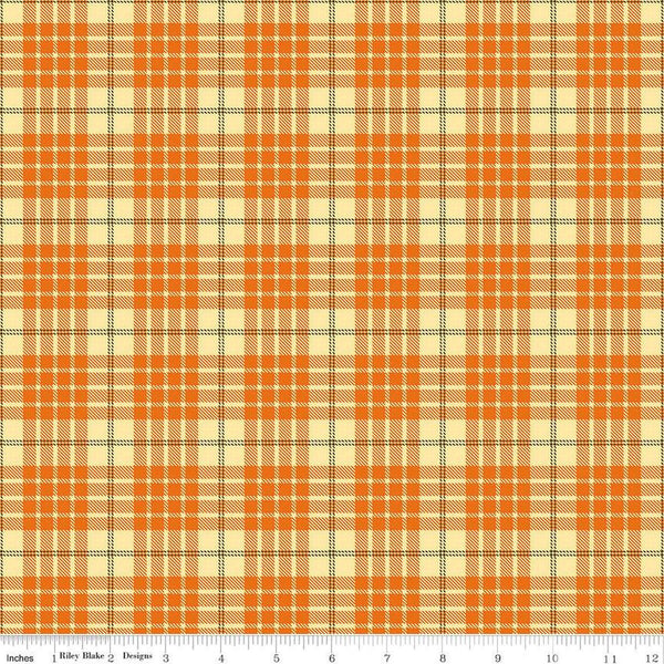 Awesome Autumn Plaid C12174 Orange by Riley Blake Designs - Fall Geometric - Quilting Cotton Fabric