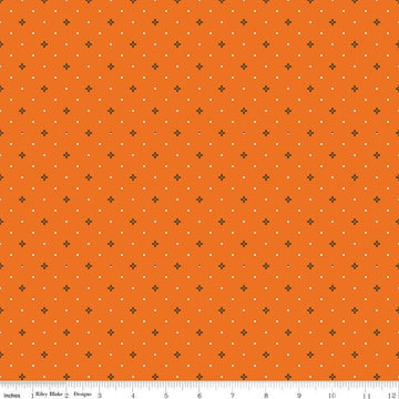 SALE Awesome Autumn Ditsy C12176 Orange - Riley Blake Designs - Fall Geometric Flowers Diamonds - Quilting Cotton Fabric