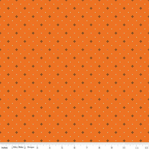 Awesome Autumn Ditsy C12176 Orange by Riley Blake Designs - Fall Geometric Flowers Diamonds - Quilting Cotton Fabric