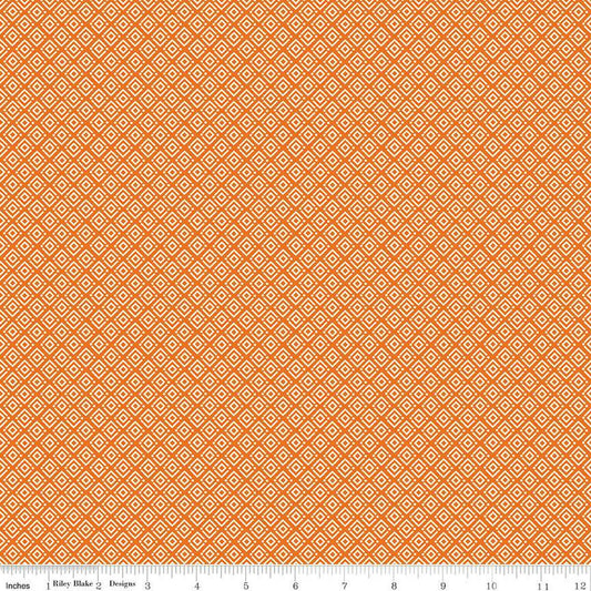22" End of Bolt - Awesome Autumn Diamonds C12177 Orange - Riley Blake Designs - Fall Geometric - Quilting Cotton Fabric