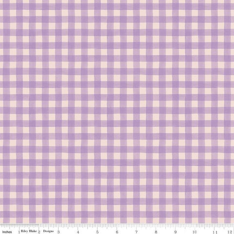 SALE Sweet Picnic PRINTED Gingham C12093 Lilac - Riley Blake Designs - Lilac/Blush Checks Checkered - Quilting Cotton Fabric