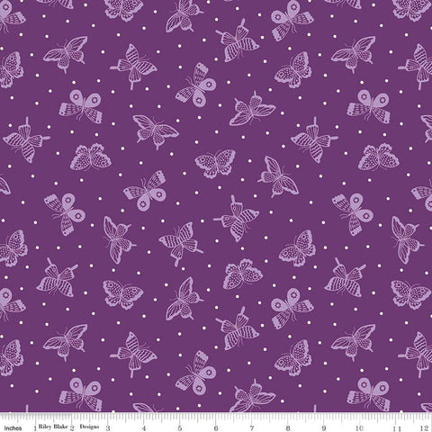 SALE Sweet Picnic Kaleidoscope C12094 Berry - Riley Blake Designs - Butterflies Butterfly Blush Dots - Quilting Cotton Fabric