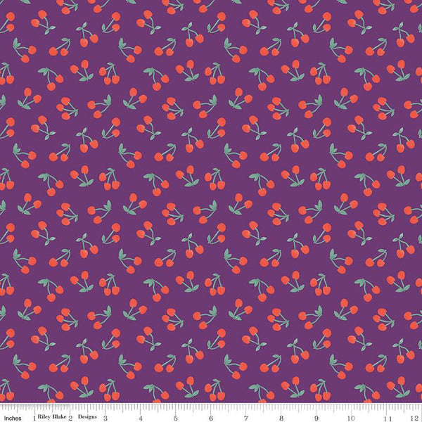 CLEARANCE Sweet Picnic Cherry C12096 Berry - Riley Blake Designs - Cherries - Quilting Cotton Fabric