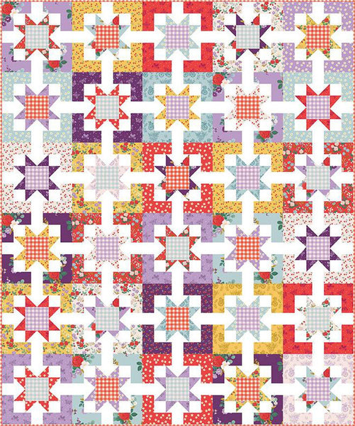 SALE Amanda Niederhauser Mod Stars Quilt PATTERN P156 - Riley Blake Designs - INSTRUCTIONS Only - Layer Cake 10" Square Friendly