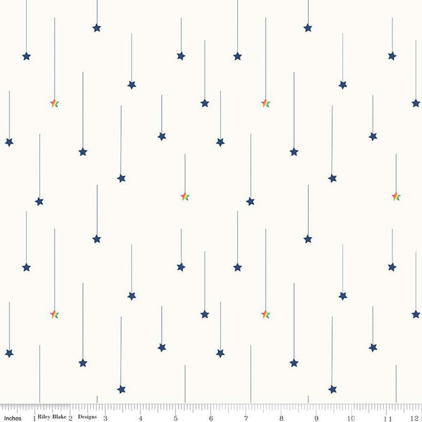 SALE Imagine Starfall C12164 Off White - Riley Blake Designs - Star Stars - Quilting Cotton Fabric