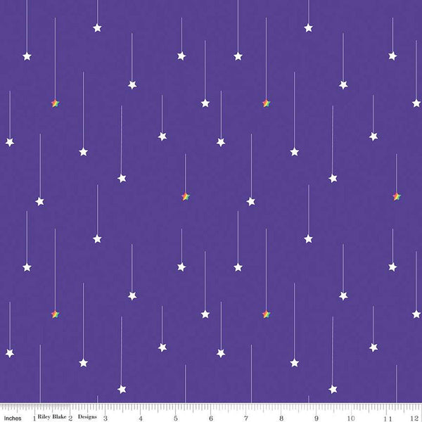 SALE Imagine Starfall C12164 Purple - Riley Blake Designs - Star Stars - Quilting Cotton Fabric