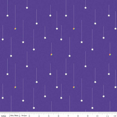 SALE Imagine Starfall C12164 Purple - Riley Blake Designs - Star Stars - Quilting Cotton Fabric