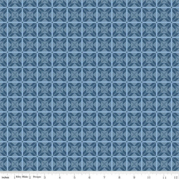 CLEARANCE Winter Barn Quilts Nordic Star C12083 Blue - Riley Blake Designs - Star Quilt Blocks Geometric - Quilting Cotton Fabric