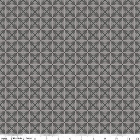 DEAL Winter Barn Quilts Nordic Star C12083 Gray - Riley Blake Designs - Star Quilt Blocks Geometric - Quilting Cotton Fabric